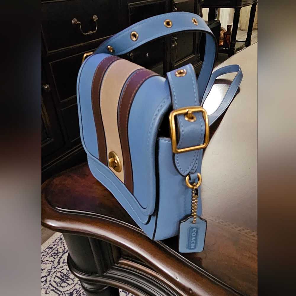Coach Rambler 16 Varsity Stripe Limited Edition Leather Crossbody Bag NWOT - Picture 5 of 16